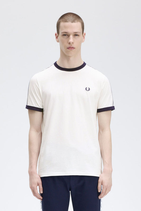 Fred Perry Taped Ringer T-Shirt - Snow White