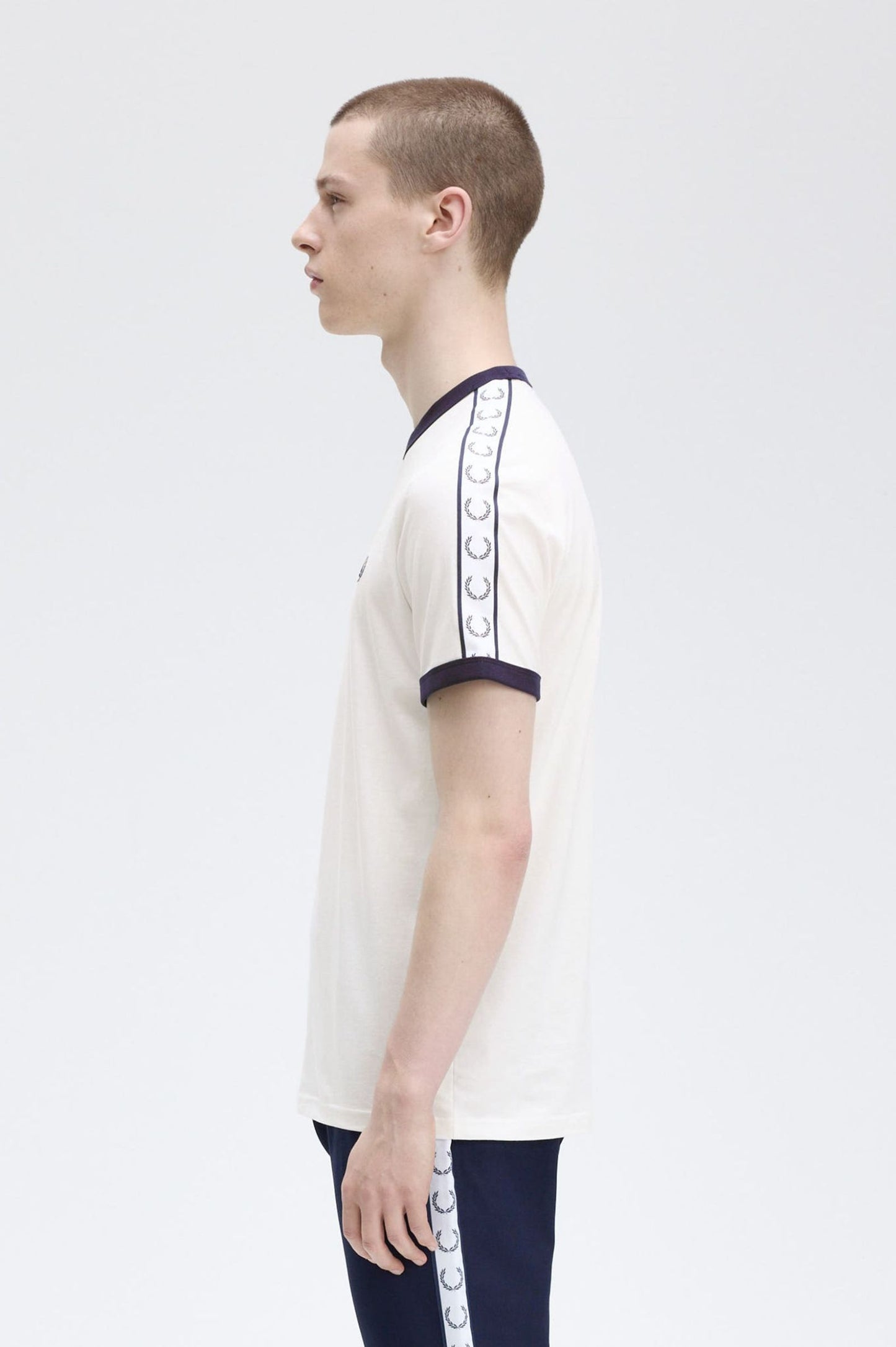 Fred Perry Taped Ringer T-Shirt - Snow White