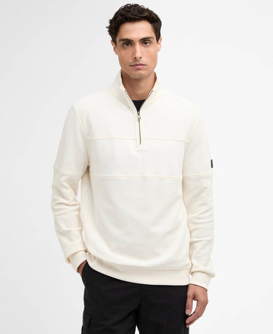 Barbour Kaspian Half Zip Sweatshirt - Whisper White