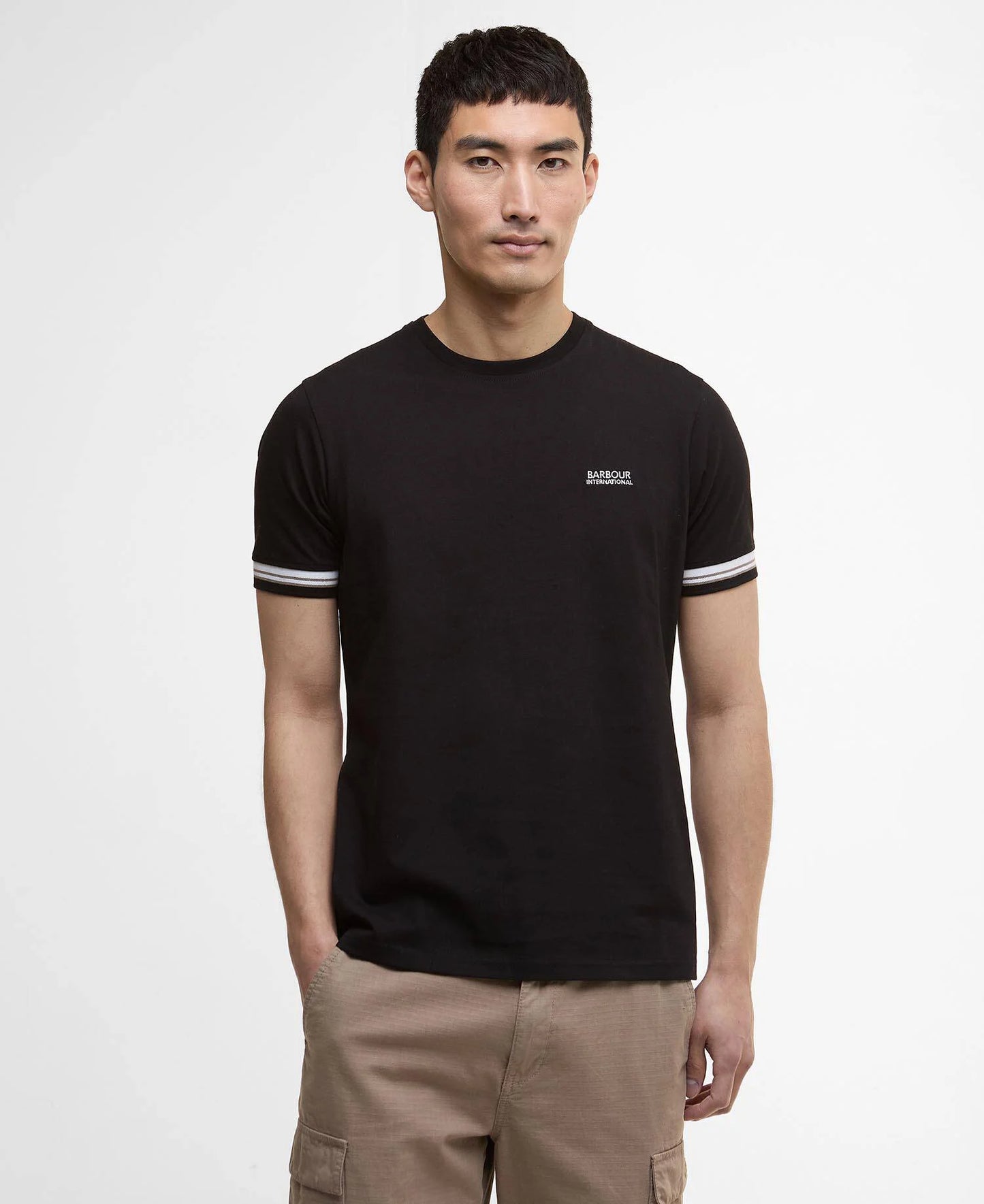 Barbour International Bruce Tipped Cuff T-Shirt - Black
