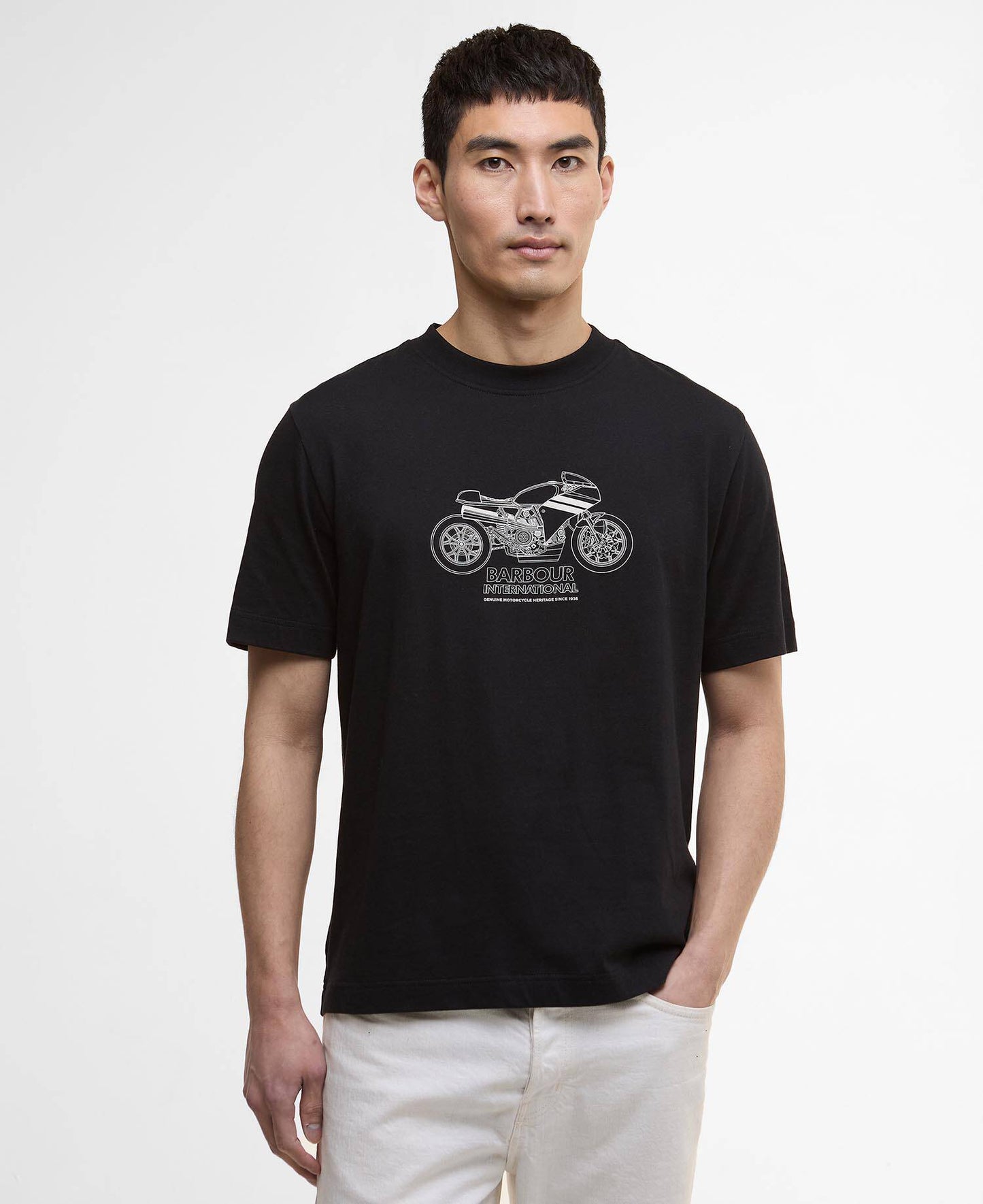 Barbour International Topher Motorbike T-Shirt - Black