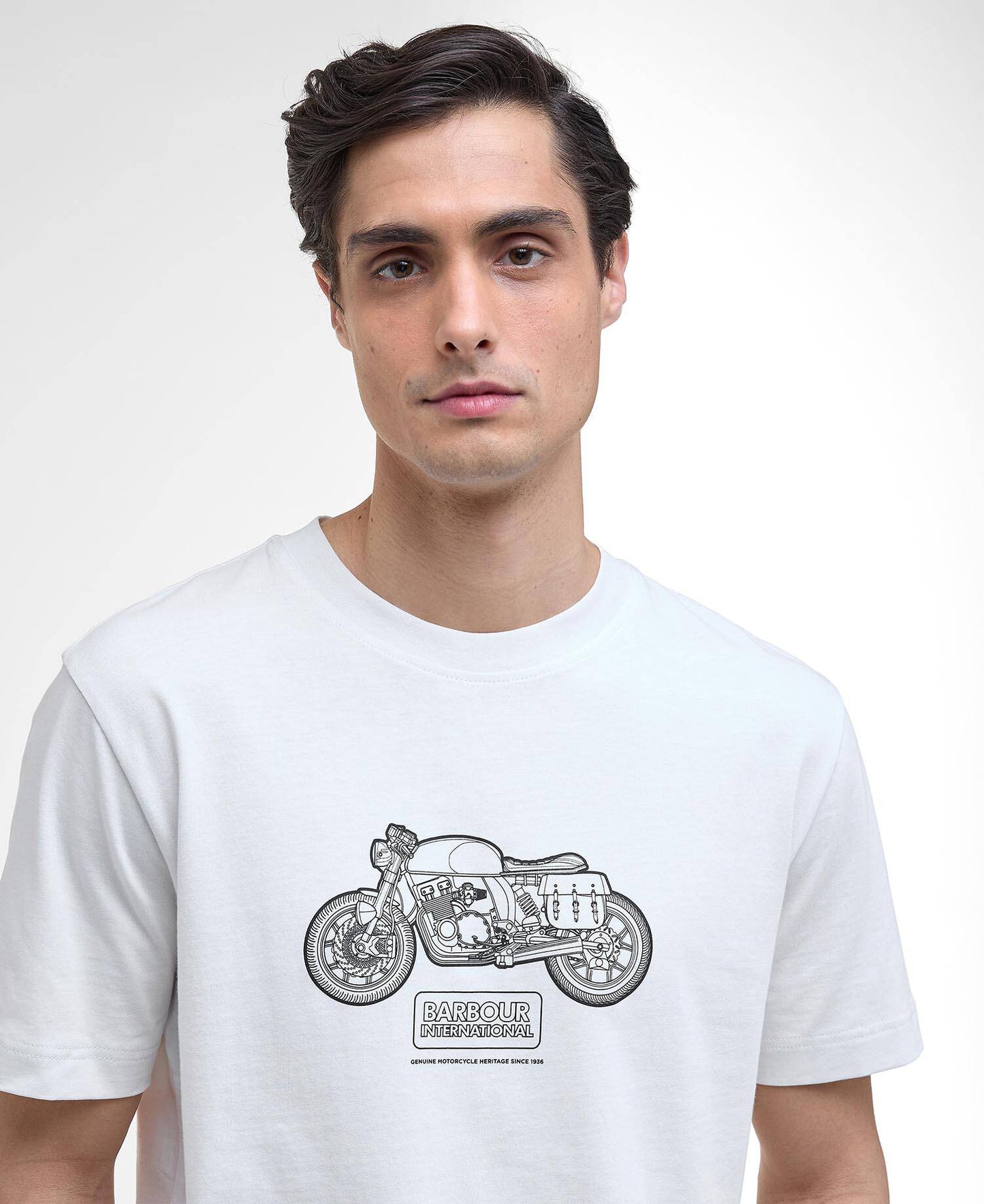 Barbour International Morris Motorbike T-Shirt - White