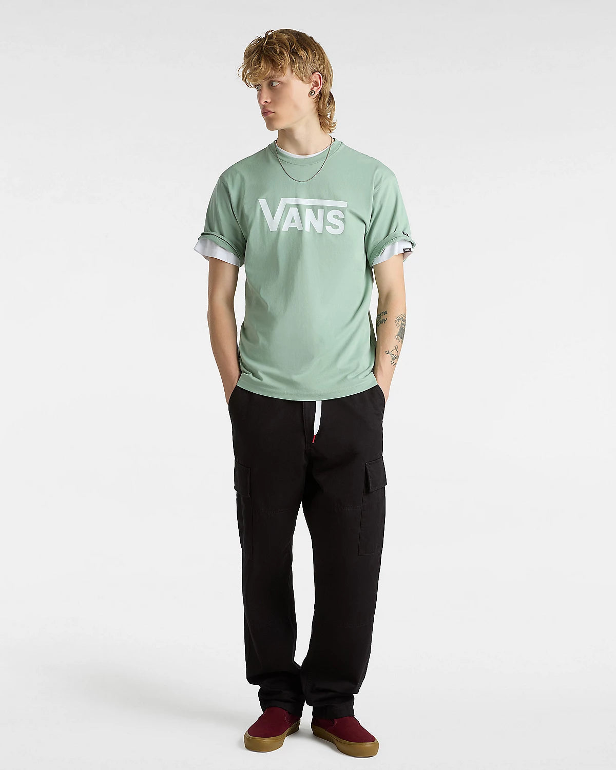 Vans Classic T-Shirt - Iceberg Green / White