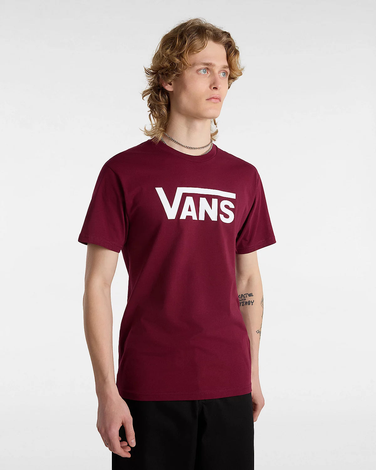 Vans Classic T-Shirt - Burgundy / White