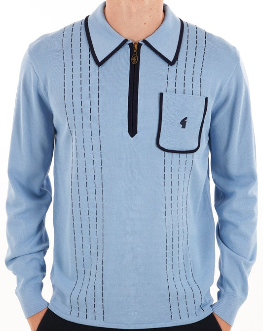Gabicci Darron L/S Polo Shirt - Iceberg