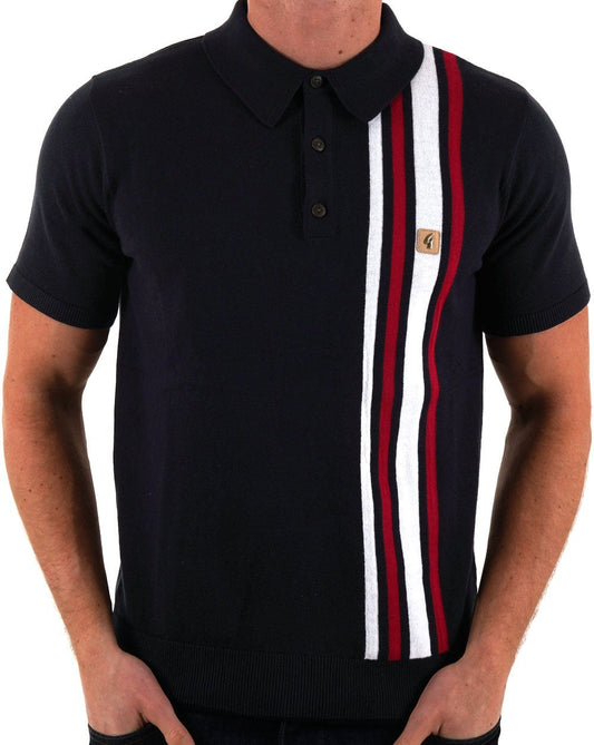 Gabicci Soda Knitted Polo Shirt - Navy