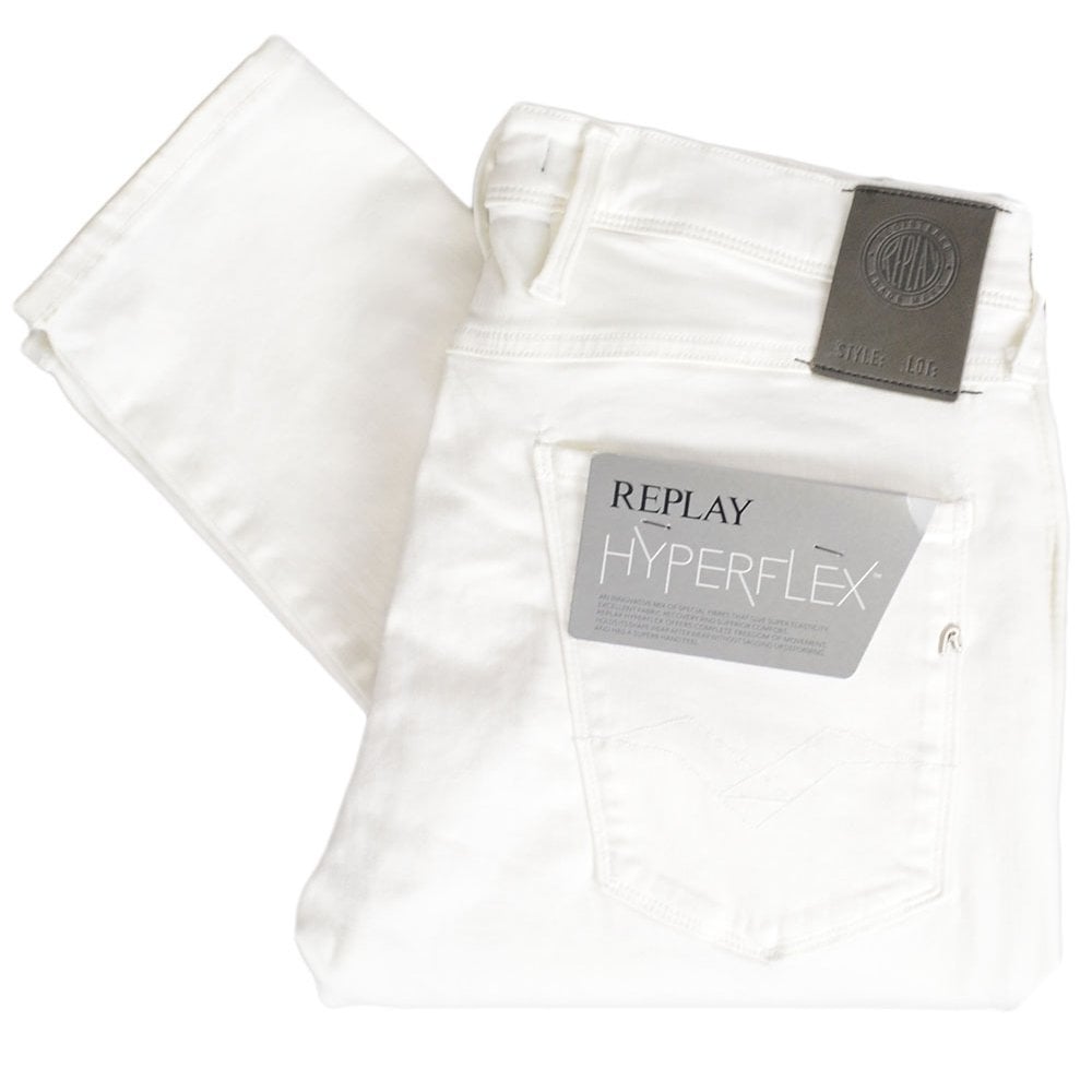 Replay Hyperflex M914 8166180 001 Slim Fit Jeans - White