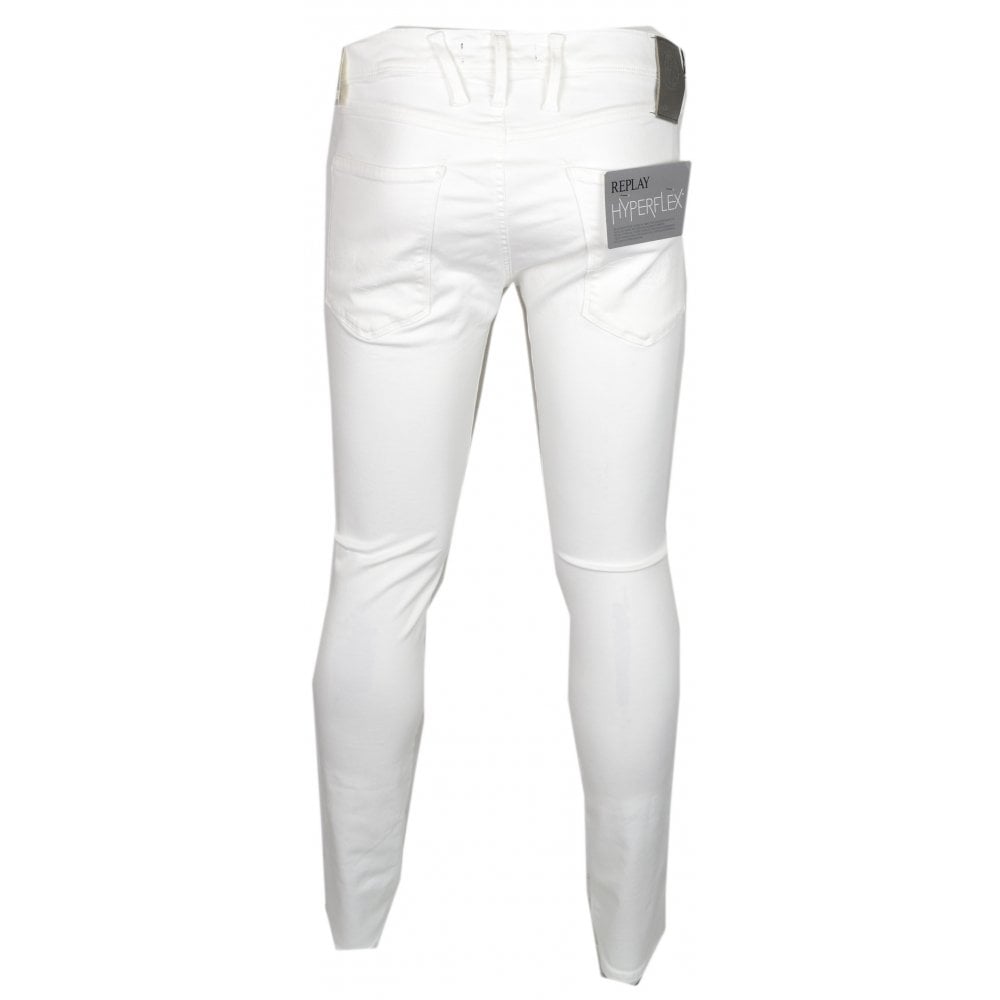 Replay Hyperflex M914 8166180 001 Slim Fit Jeans - White