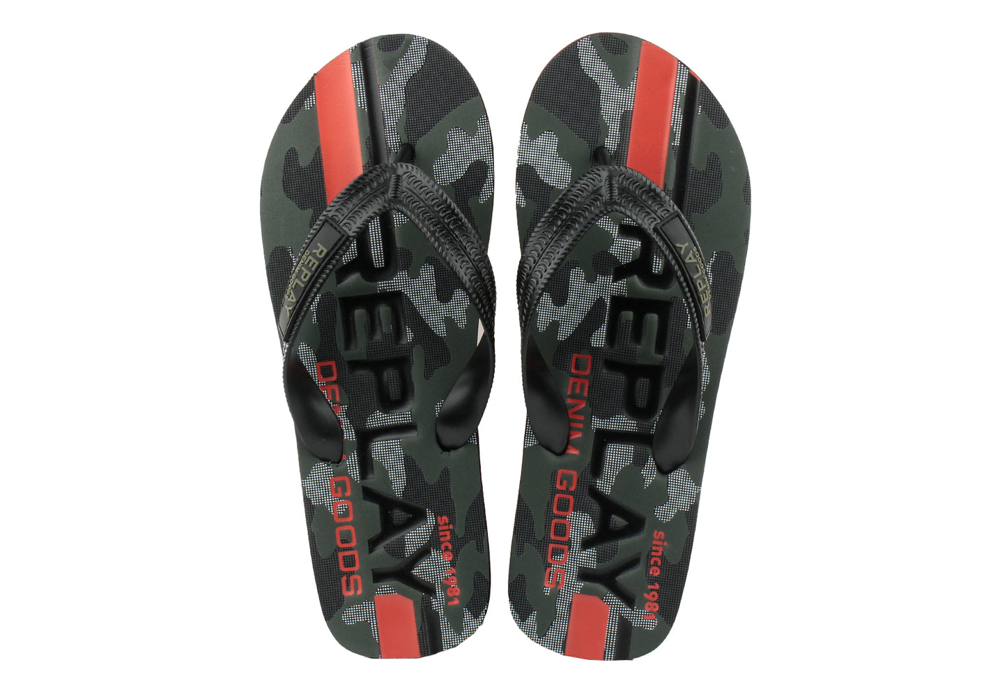 Replay Maverik Camo Flip Flops - Camo Green